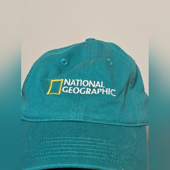 National Geographic Unisex Adjustable Teal Cap - Picture 1 of 12